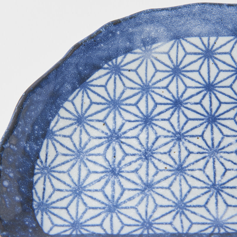 Plate Tempura 21cm Indigo Blue Starburst Design V637-C2146