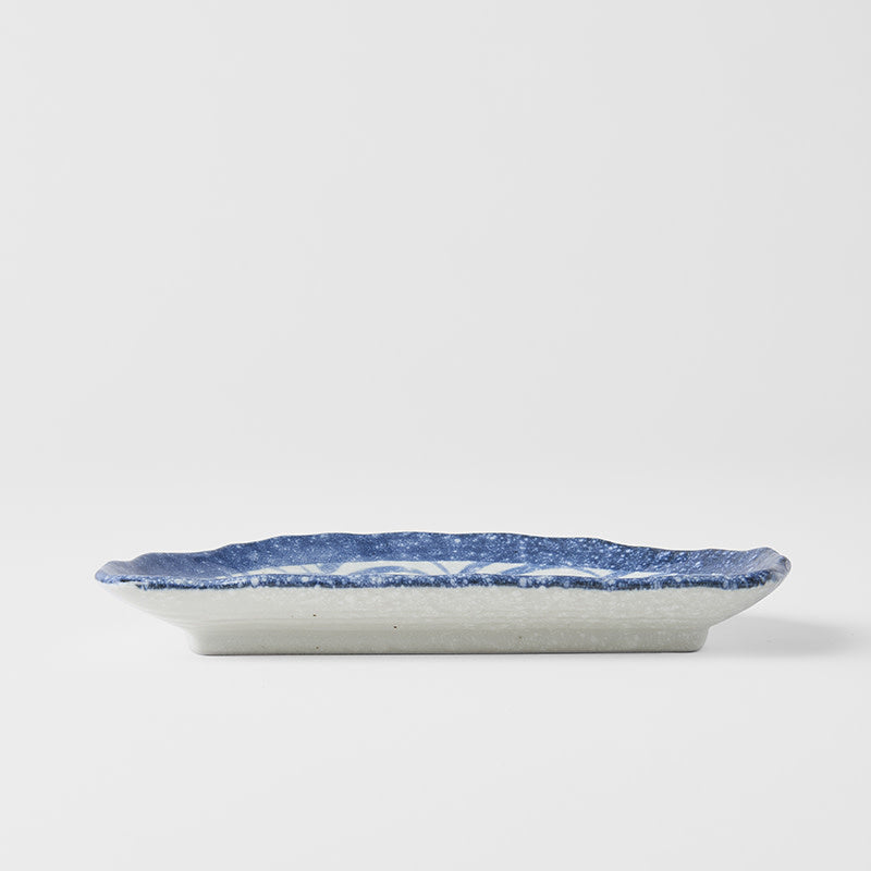 Plate Tempura 21cm Indigo Blue Wave Design V637-C2147