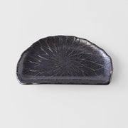 Plate D Shaped 21cm Charcoal Net Design V637-C2148