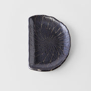 Plate D Shaped 21cm Charcoal Net Design V637-C2148