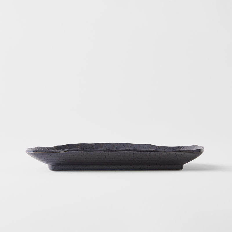 Plate D Shaped 21cm Charcoal Net Design V637-C2148