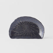 Plate D Shaped 21cm Charcoal Net Design V637-C2148