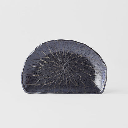 Plate D Shaped 21cm Charcoal Net Design V637-C2148