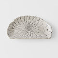 Plate D Shaped 21cm Grey Net Design V637-C2149