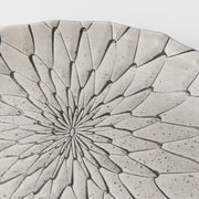 Plate D Shaped 21cm Grey Net Design V637-C2149