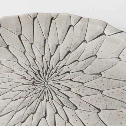 Plate D Shaped 21cm Grey Net Design V637-C2149