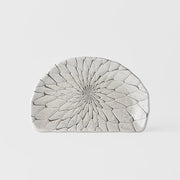 Plate D Shaped 21cm Grey Net Design V637-C2149