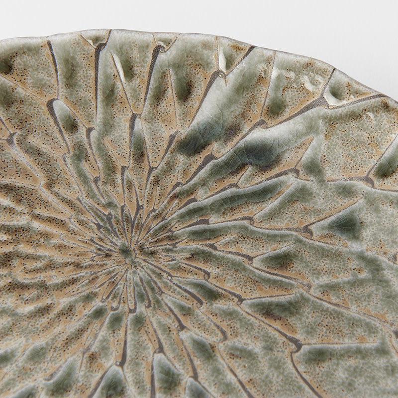 Plate D Shaped 21cm Moss Net Design V637-C2150
