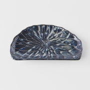 Plate D Shaped 21cm Indigo Blue Design V637-C2151