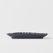 Plate D Shaped 21cm Indigo Blue Design V637-C2151