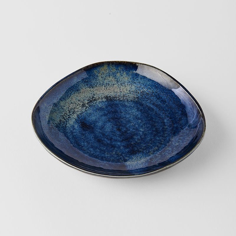 Tapas Plate Organic Shape 16.5cm Kanso Indigo Blue Glaze V637-C2155