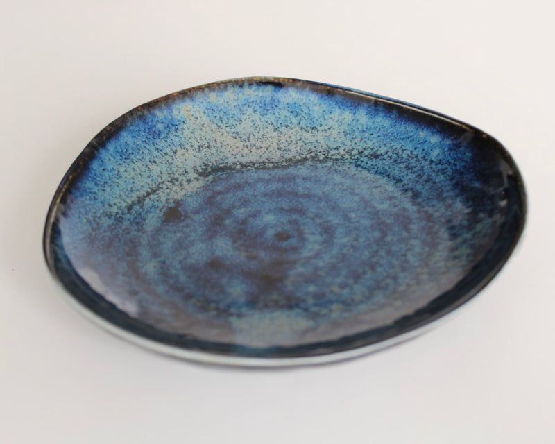 Tapas Plate Organic Shape 16.5cm Kanso Indigo Blue Glaze V637-C2155