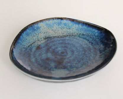 Tapas Plate Organic Shape 16.5cm Kanso Indigo Blue Glaze V637-C2155