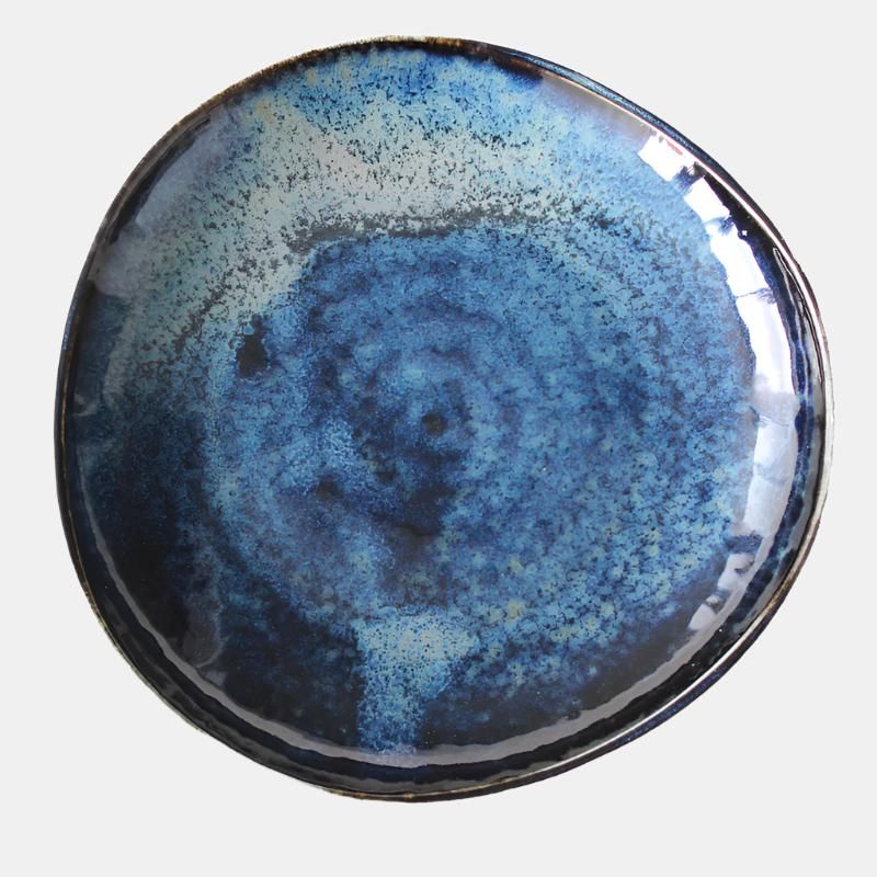 Tapas Plate Organic Shape 16.5cm Kanso Indigo Blue Glaze V637-C2155