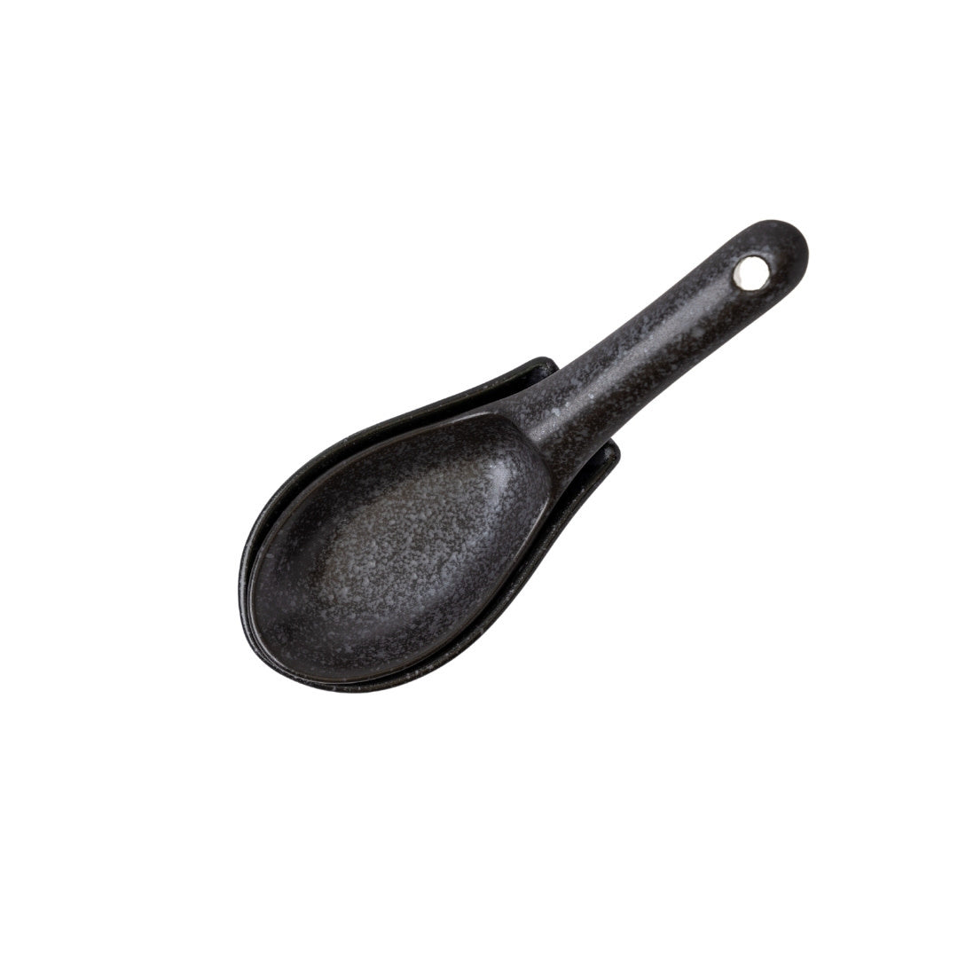 Spoon Rest Small Kanso Matte Black Glaze V637-C2163