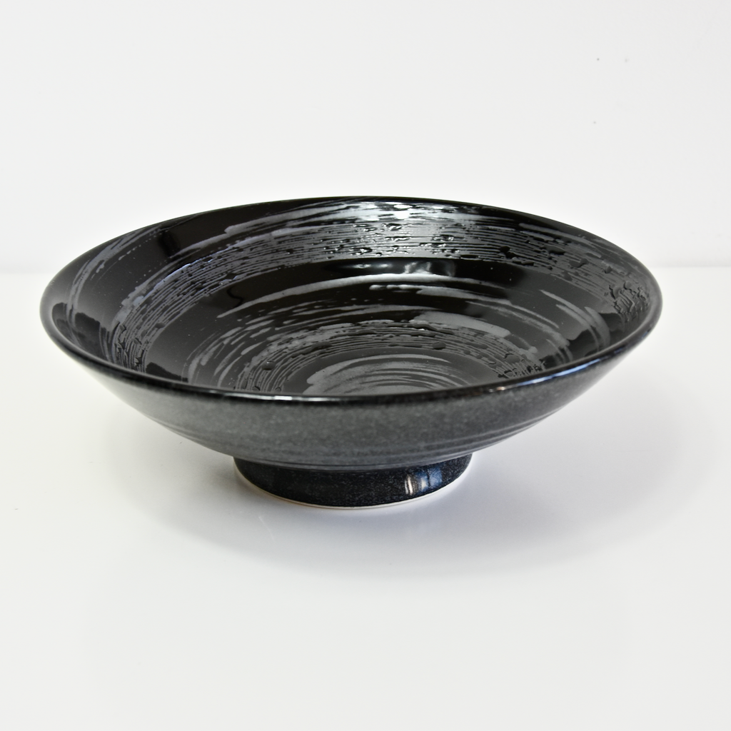 Ramen Bowl 24.5cm Gunmetal Swirl Glaze V637-C2221