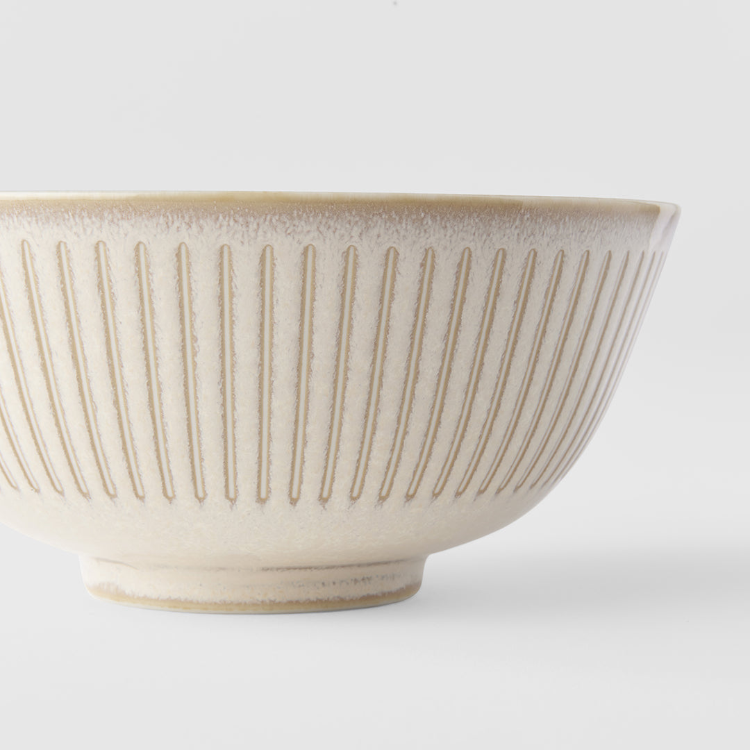 Bowl 16cm Ridged Alabaster Glaze V637-C2260