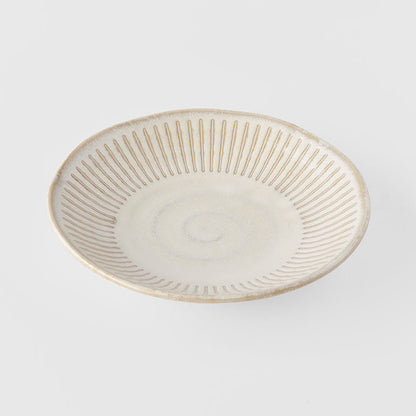 Tapas Plate 16cm Ridged Alabaster Glaze V637-C2274