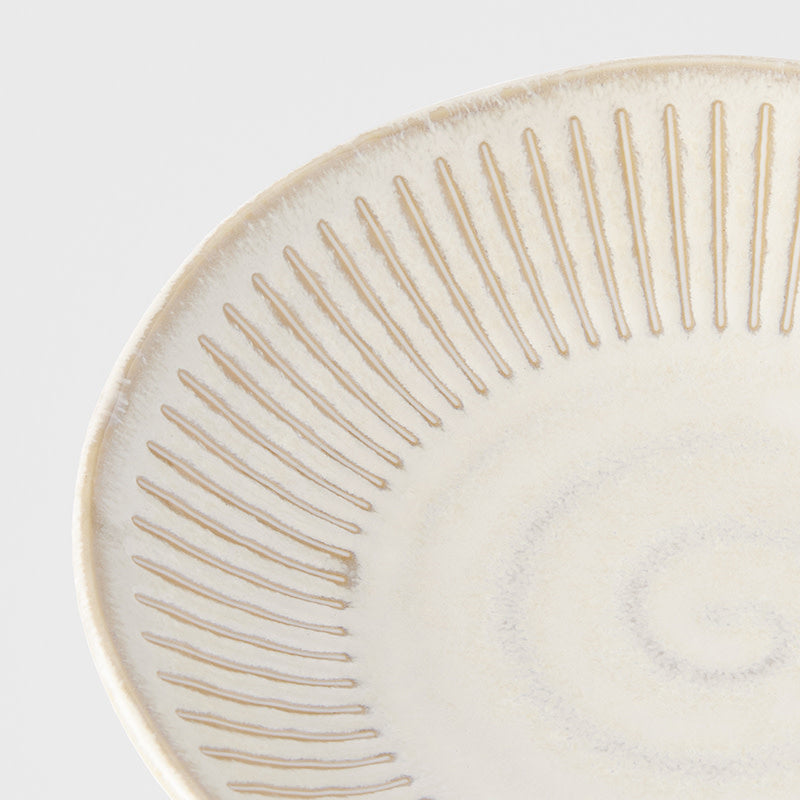 Tapas Plate 16cm Ridged Alabaster Glaze V637-C2274