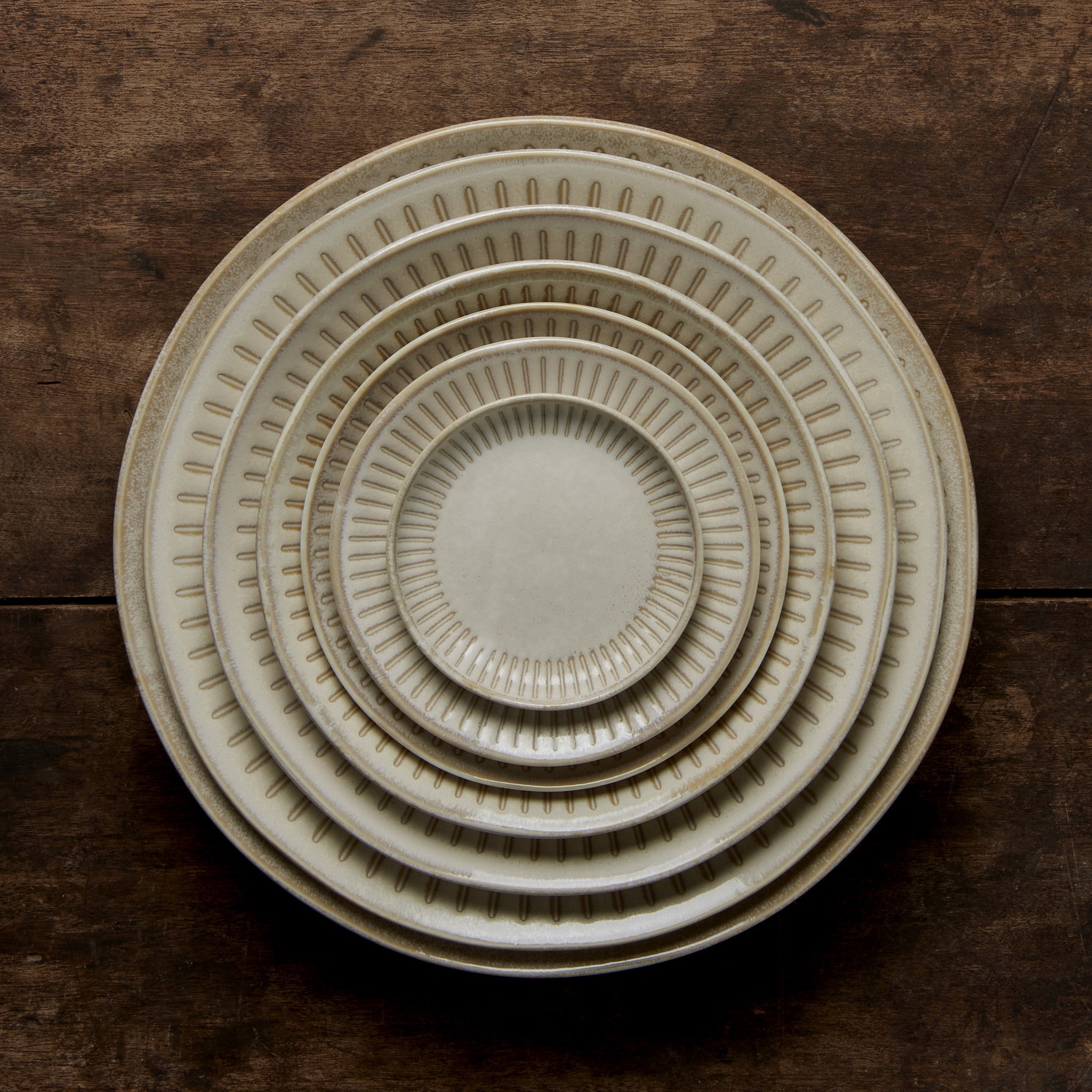 Tapas Plate 16cm Ridged Alabaster Glaze V637-C2274