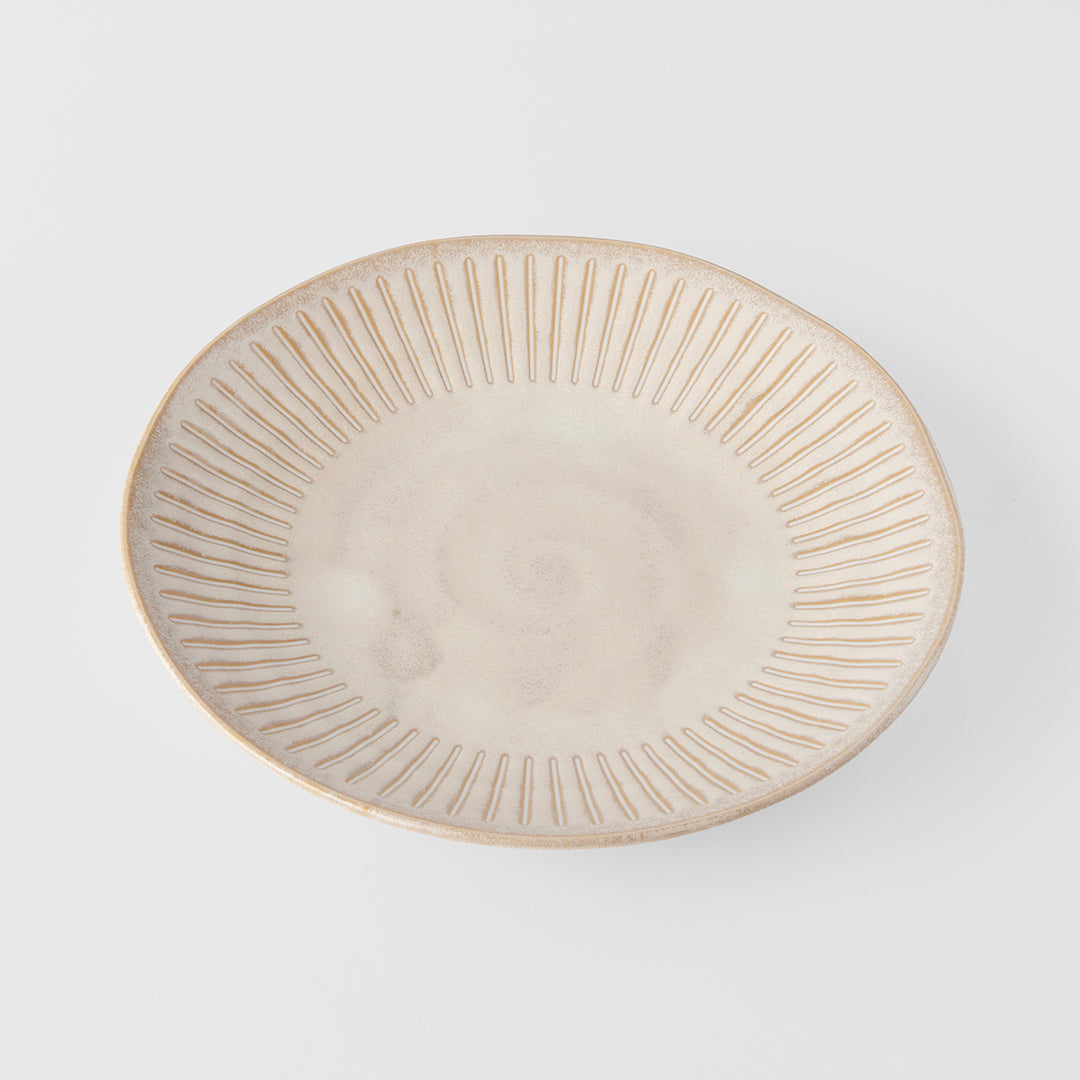 Plate 25cm Ridged Alabaster Glaze V637-C2276