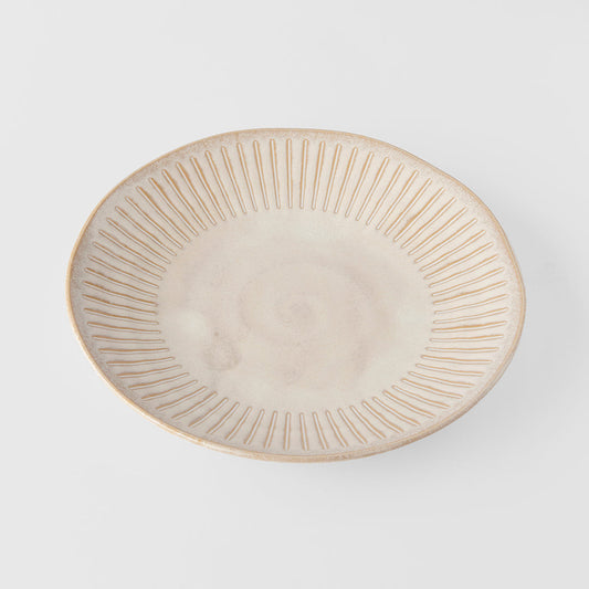 Plate 25cm Ridged Alabaster Glaze V637-C2276