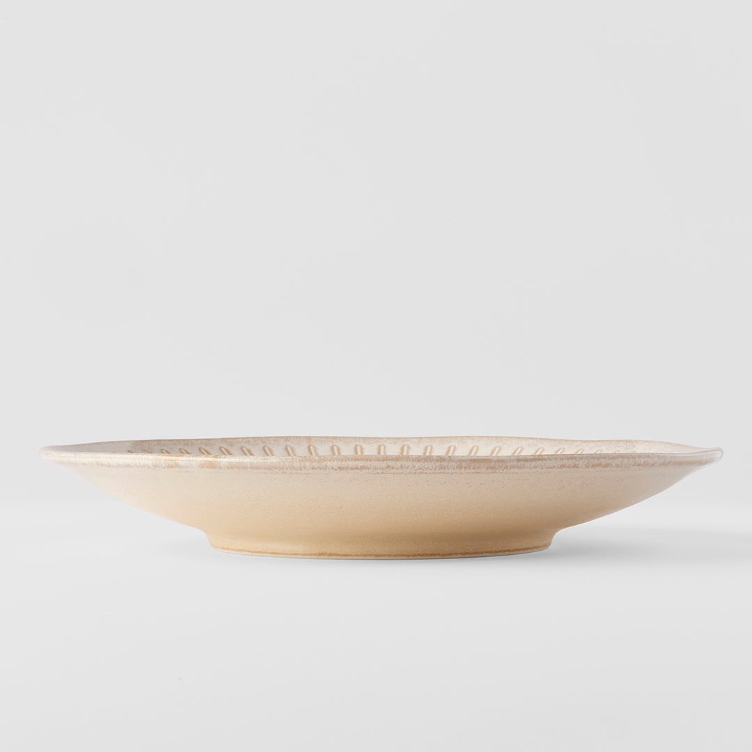 Plate 25cm Ridged Alabaster Glaze V637-C2276