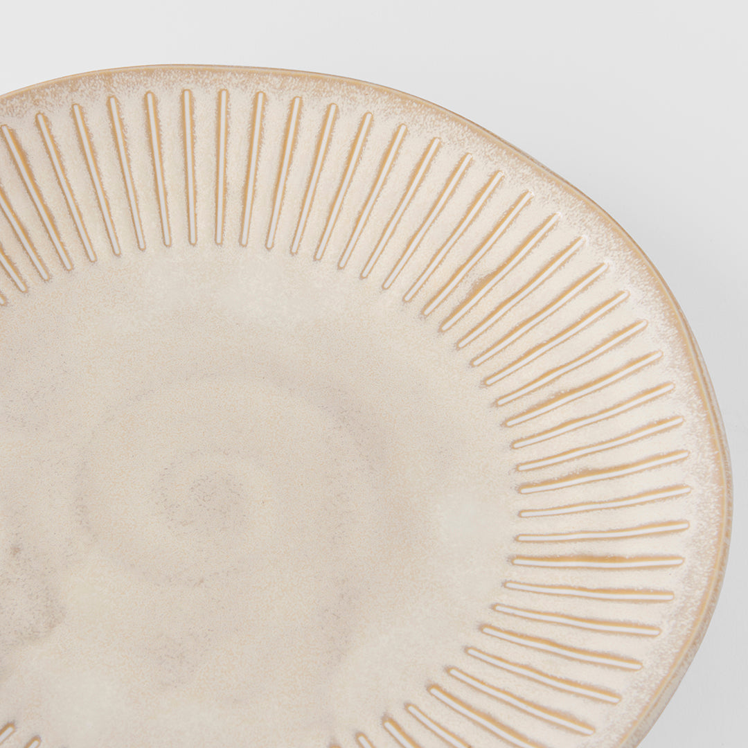 Plate 25cm Ridged Alabaster Glaze V637-C2276