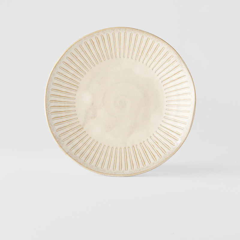 Plate 25cm Ridged Alabaster Glaze V637-C2276