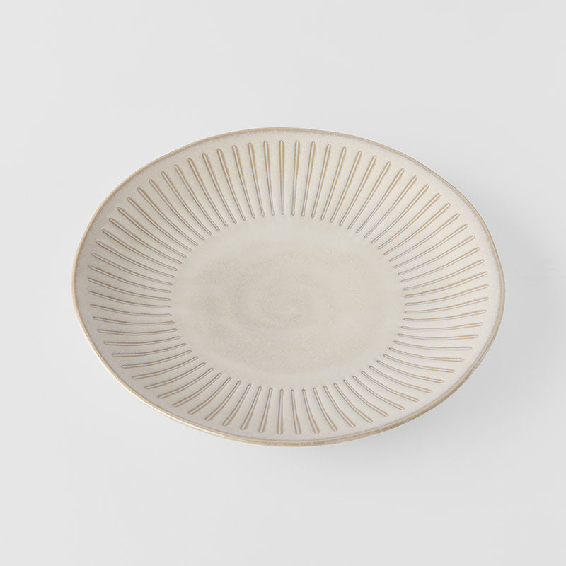 Dinner Plate 23cm Ridged Alabaster Glaze V637-C2279