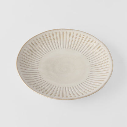 Dinner Plate 23cm Ridged Alabaster Glaze V637-C2279