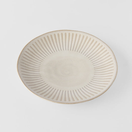 Dinner Plate 23cm Ridged Alabaster Glaze V637-C2279