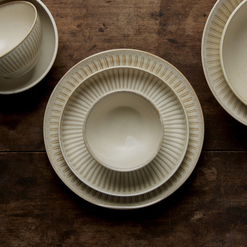 Dinner Plate 23cm Ridged Alabaster Glaze V637-C2279