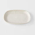Plate Oval 19cm Ridged Alabaster Glaze V637-C2281