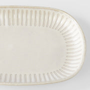 Plate Oval 19cm Ridged Alabaster Glaze V637-C2281