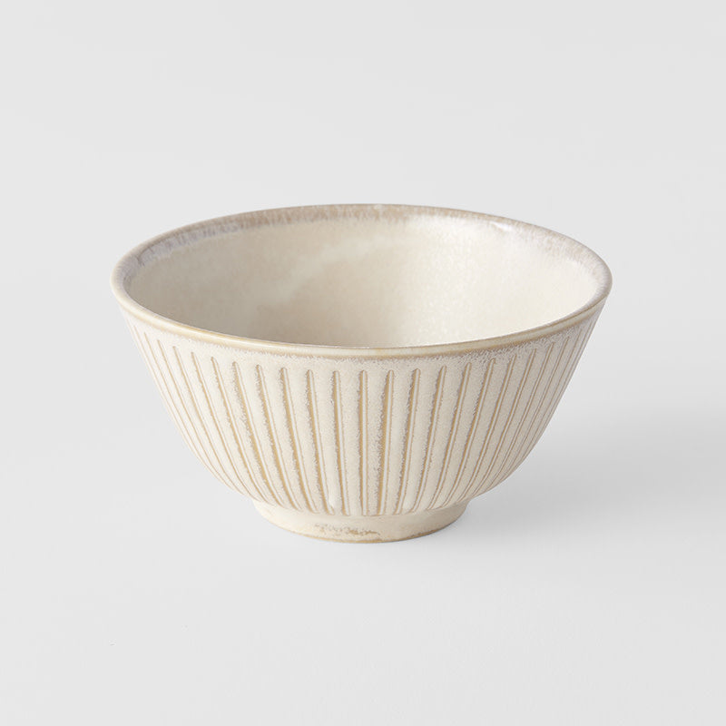 Rice Bowl 12cm Ridged Alabaster Glaze V637-C2282
