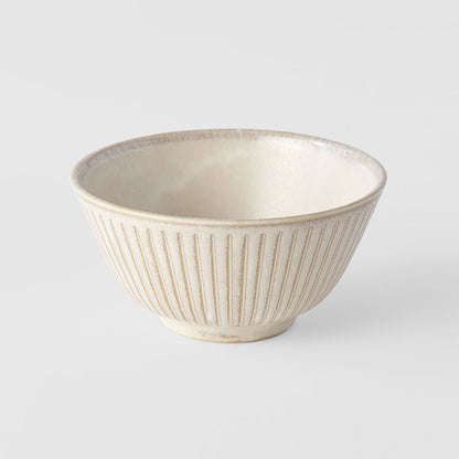 Rice Bowl 12cm Ridged Alabaster Glaze V637-C2282