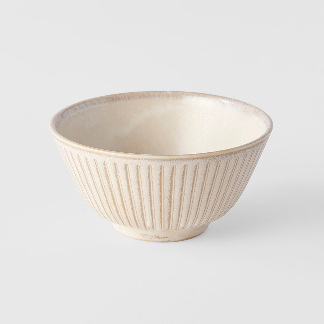 Rice Bowl 12cm Ridged Alabaster Glaze V637-C2282