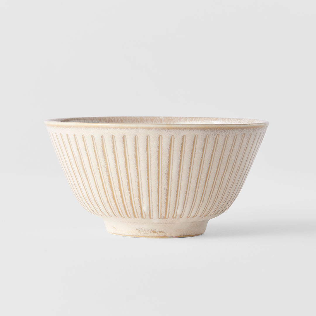 Rice Bowl 12cm Ridged Alabaster Glaze V637-C2282