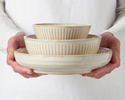 Rice Bowl 12cm Ridged Alabaster Glaze V637-C2282