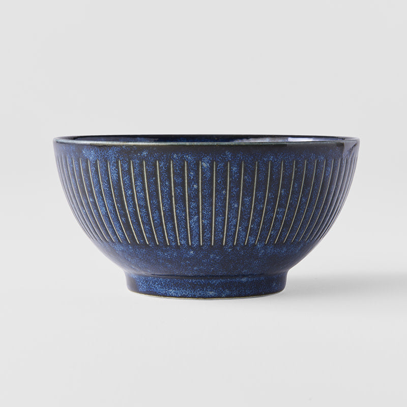 Rice Bowl 13.3cm Ridged Indigo Glaze V637-C2283