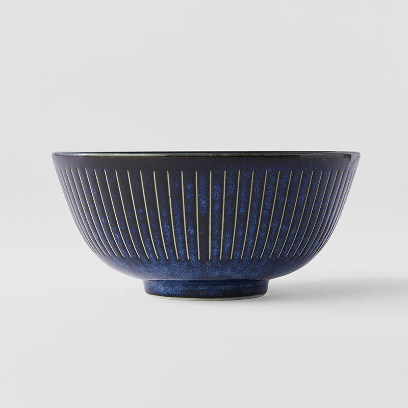 Bowl 16cm Ridged Indigo Glaze V637-C2285