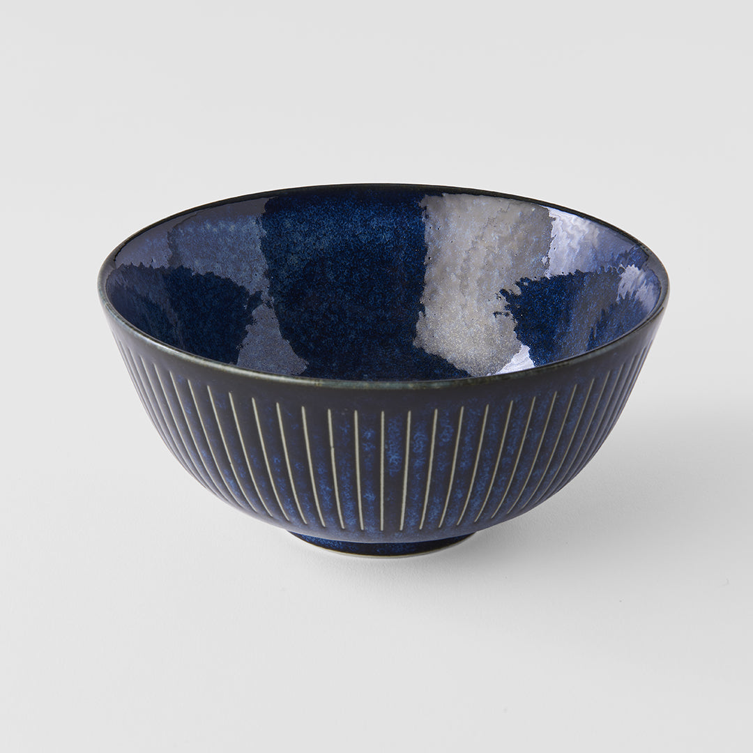 Bowl 16cm Ridged Indigo Glaze V637-C2285
