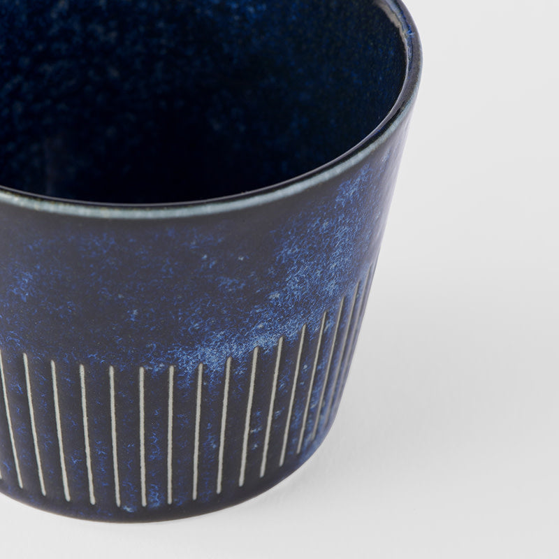 Soba Cup 175ml Ridged Indigo Blue Glaze V637-C2287