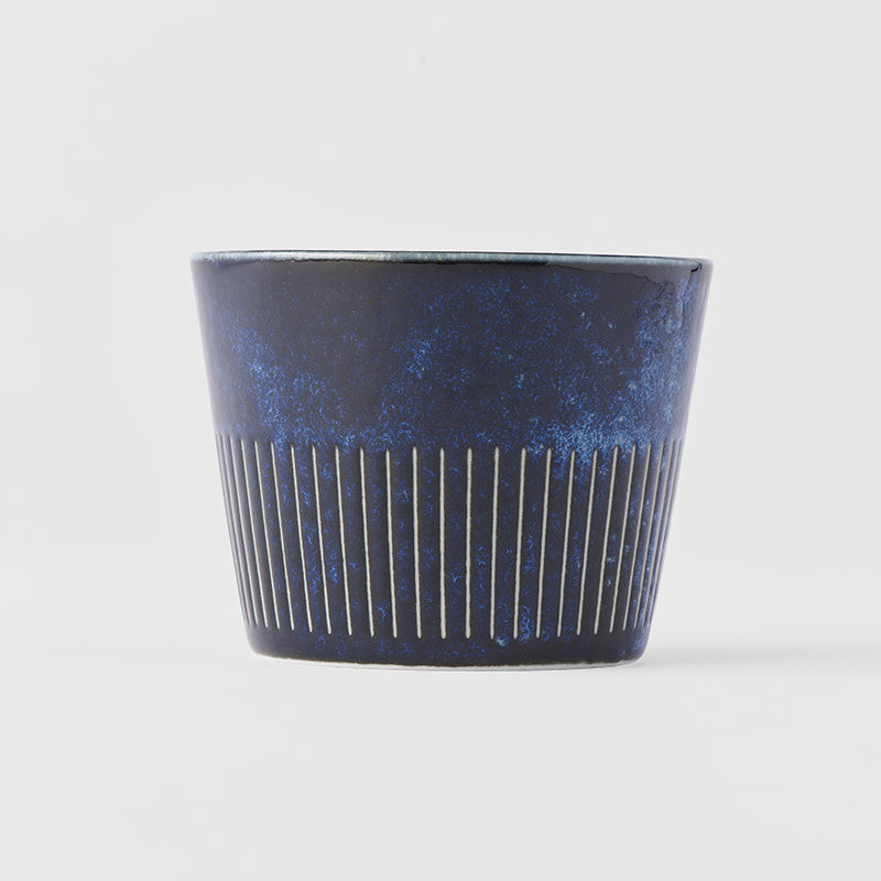 Soba Cup 175ml Ridged Indigo Blue Glaze V637-C2287