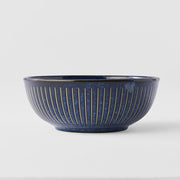 Pasta Bowl 16cm Ridged Indigo Blue Glaze V637-C2292