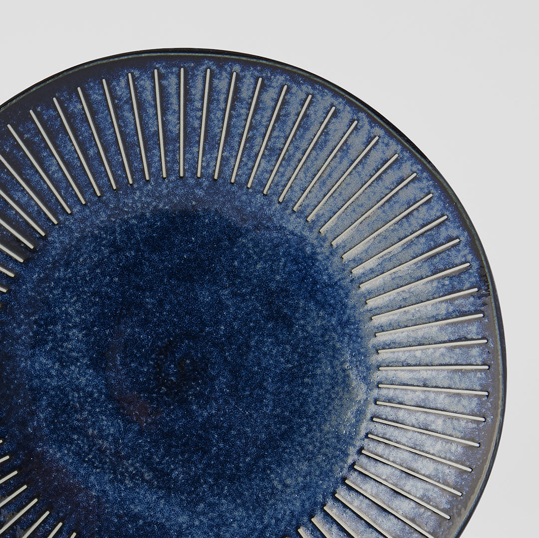 Dinner Plate 25cm Ridged Indigo Glaze V637-C2295