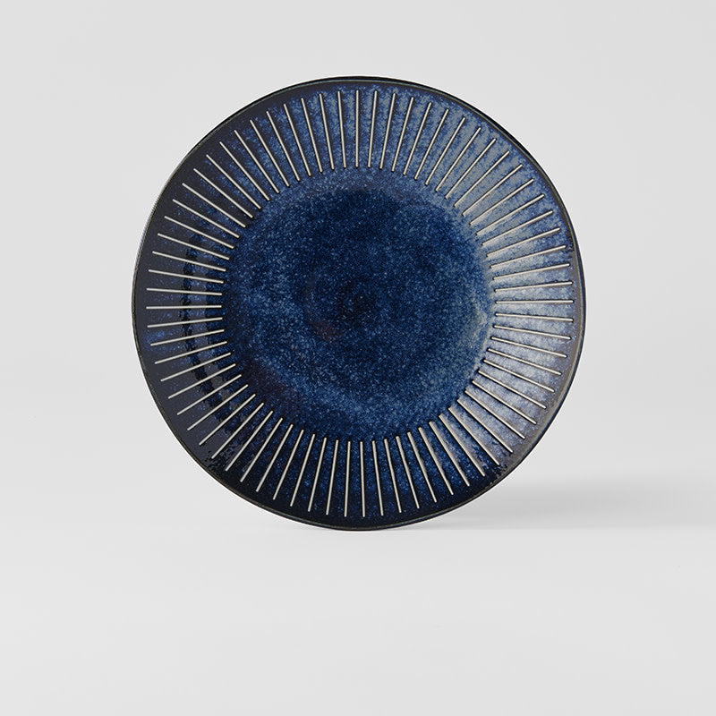 Dinner Plate 25cm Ridged Indigo Glaze V637-C2295