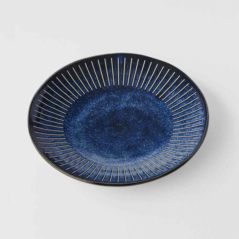 Dinner Plate 25cm Ridged Indigo Glaze V637-C2295
