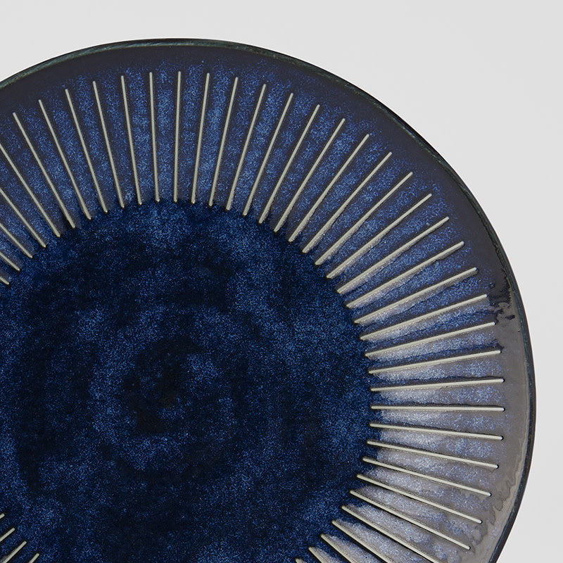 Dinner Plate 23cm Ridged Indigo Blue Glaze V637-C2297